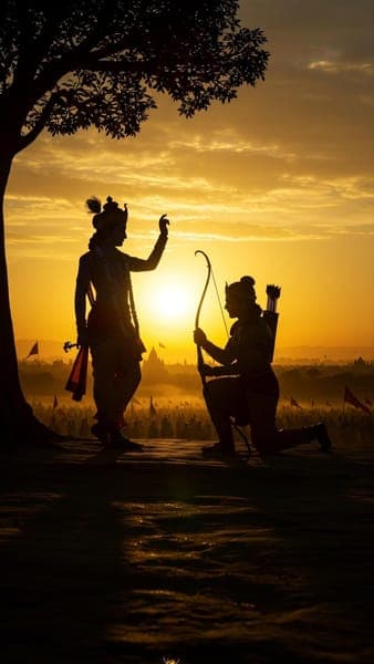 Krishna Guiding Arjuna on Battlefield