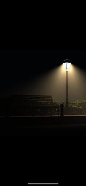 Park Bench Under Street Light