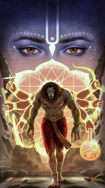 Lord Narasimha Divine Avatar Artwork