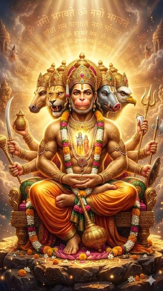 Panchamukhi Hanuman on Throne