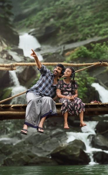 Ravi Teja Sitting Near Waterfall