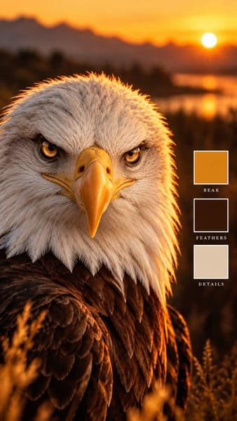 Bald Eagle Close Up Sunset