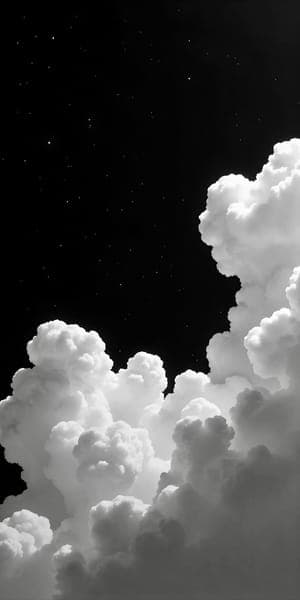 Clouds in Starry Night Sky