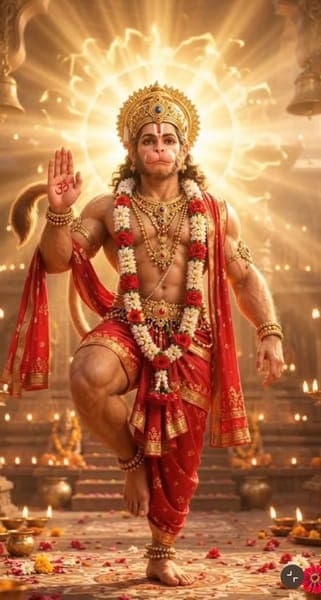Lord Hanuman Standing in Temple