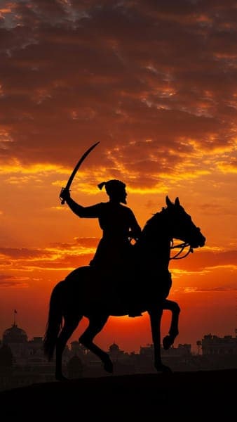 Shivaji Maharaj Horse Silhouette Sunset