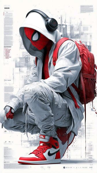 Spider Man in White Hoodie