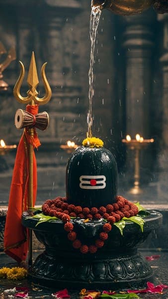 Lord Shiva Lingam with Trishul