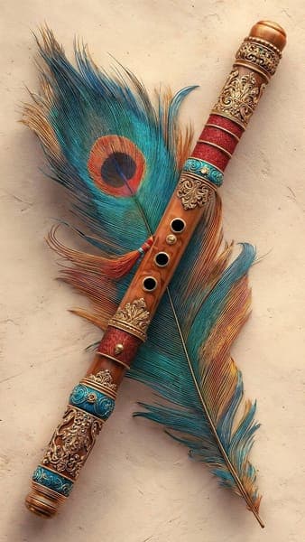 Krishna Flute and Peacock Feather