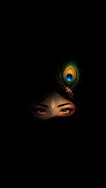Lord Krishna Eyes and Peacock Feather