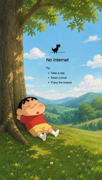 Shin chan Sleeping Under Tree