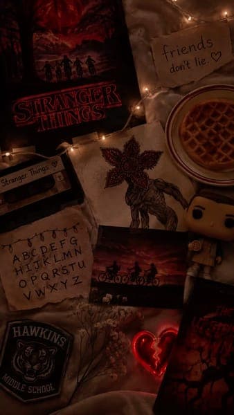 Stranger Things Aesthetic Flatlay Collage