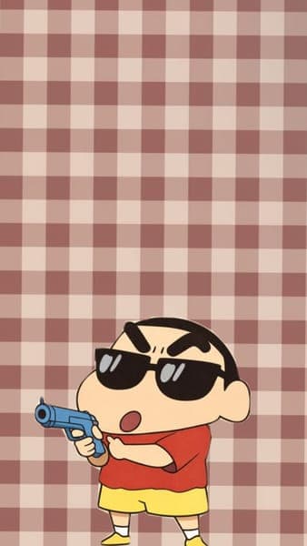 Cool Shinchan Holding Toy Gun