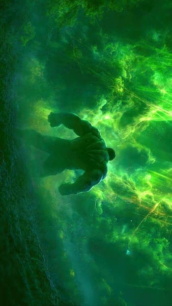 Hulk Standing in Green Smoke