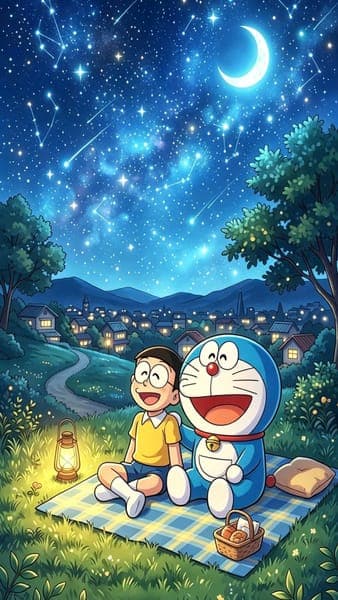 Doraemon and Nobita Night Stargazing